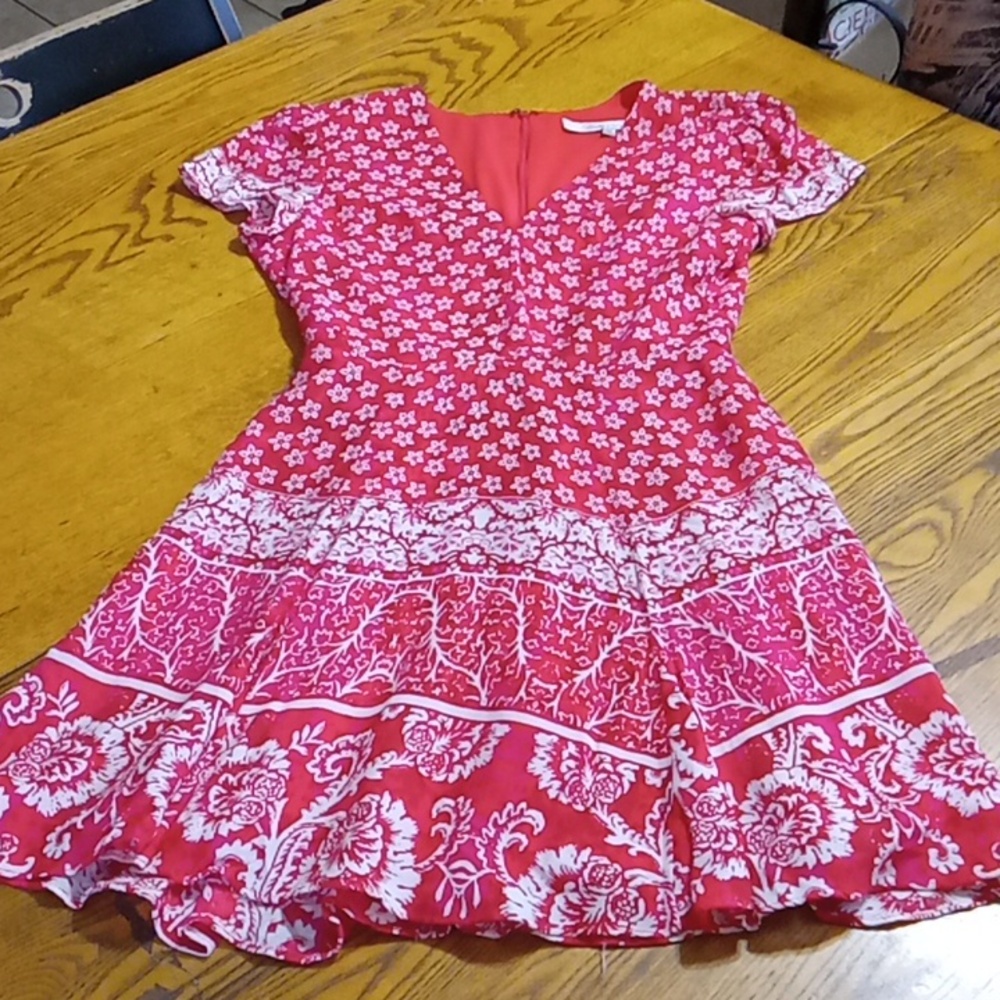LOVERS + FRIENDS Womens XS Floral Dress Short Sleeve Used Preowned Short Flowers